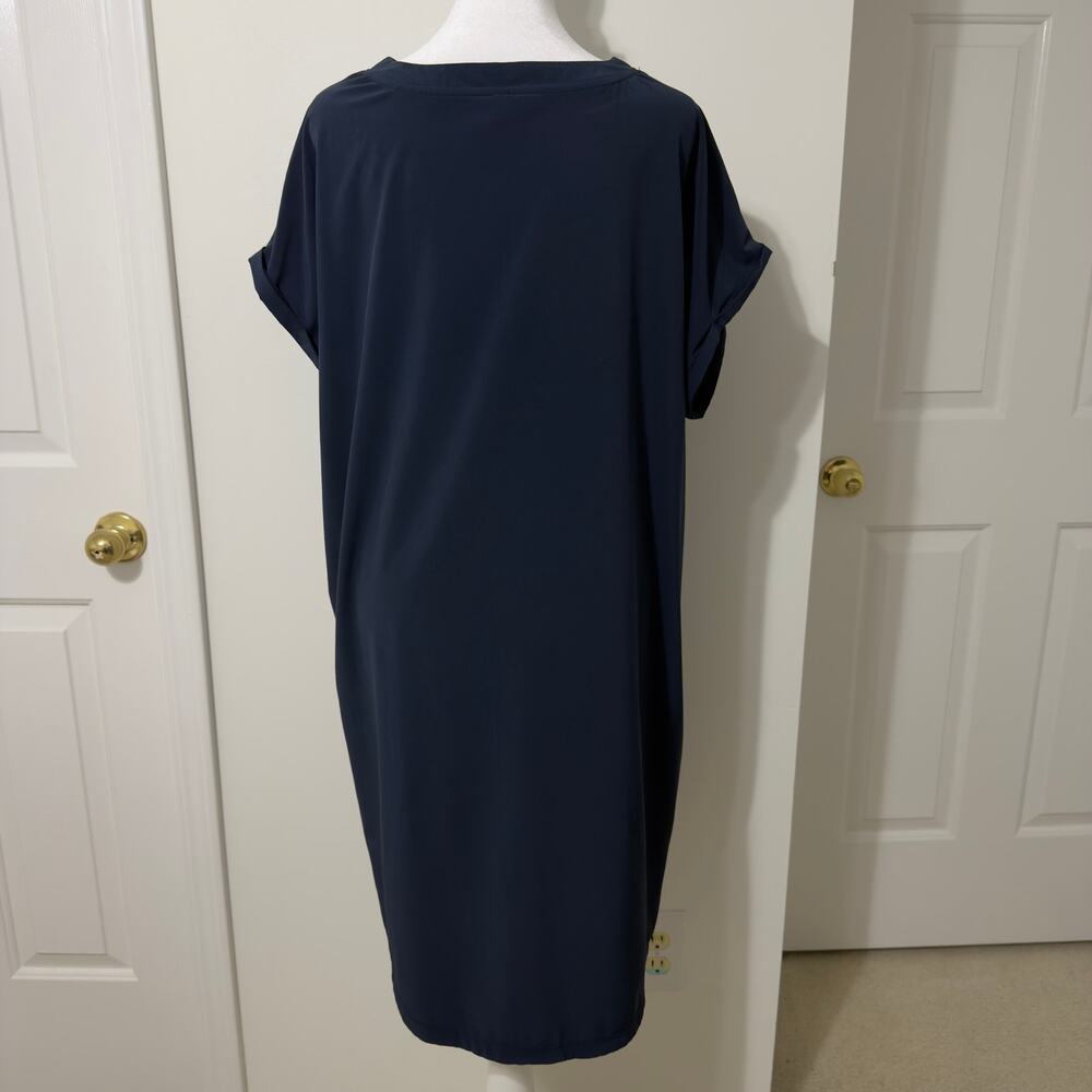 Casual Blue V-Neck Dress